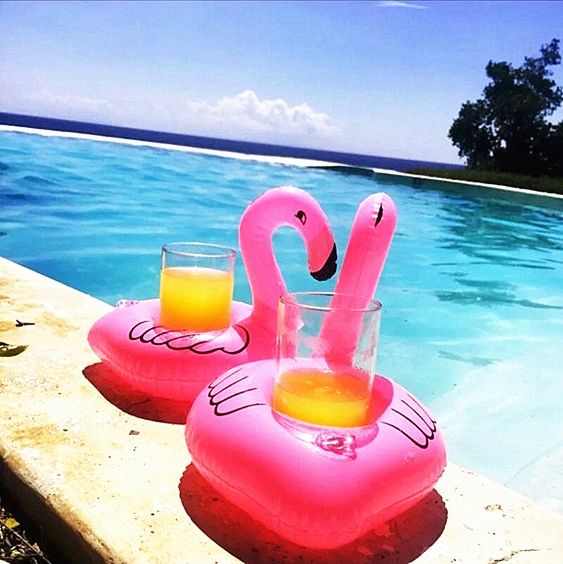 Tropical Flamingo Inflatable Drink Holder. Great for Pool Parties.
