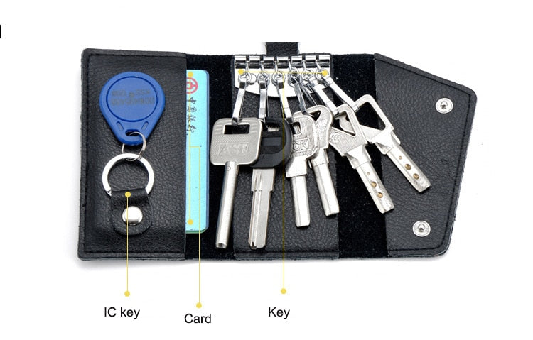 Genuine Leather Wallet and Multi Keychain Organizer For Men & Women.