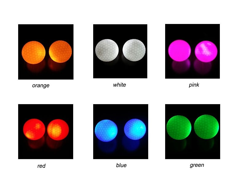 CRESTGOLF 3pcs/LED golf Balls for Night Training with 6 colors.
