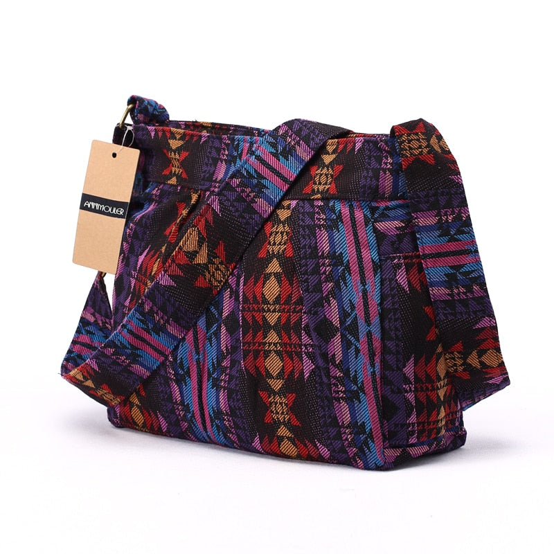 Annmouler Women's Cotton Crossbody Shoulder Bag With Multiple Pockets.