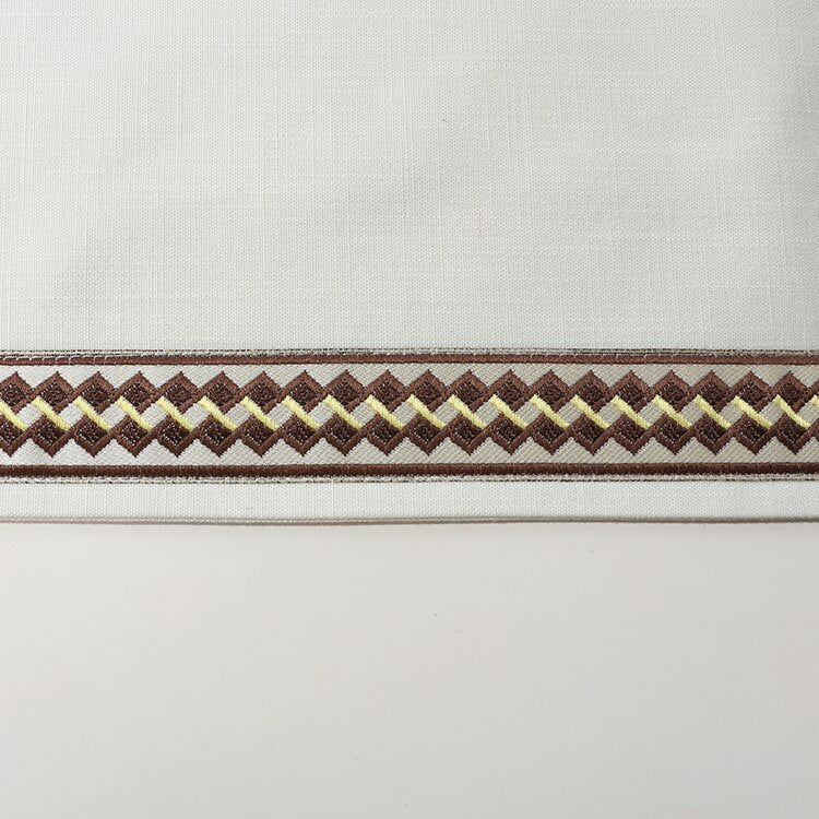 Rose Linen Table Runner With Tassels.