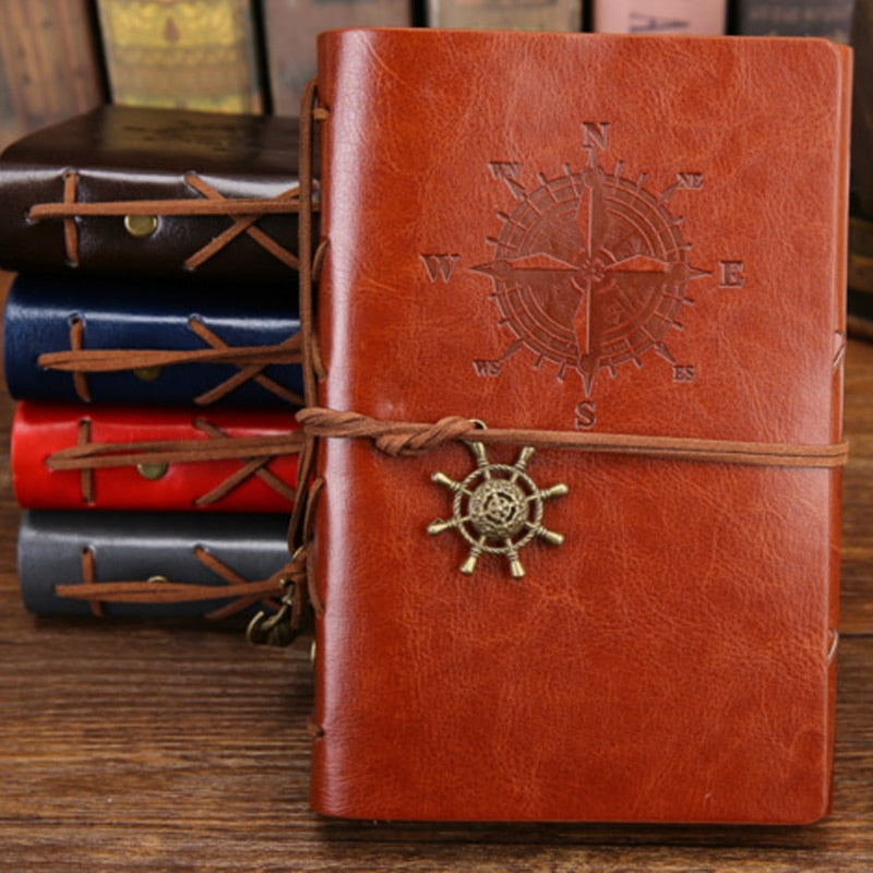 Retro Pirate Anchors Leather Notebook/Journal with Replaceable Stationery