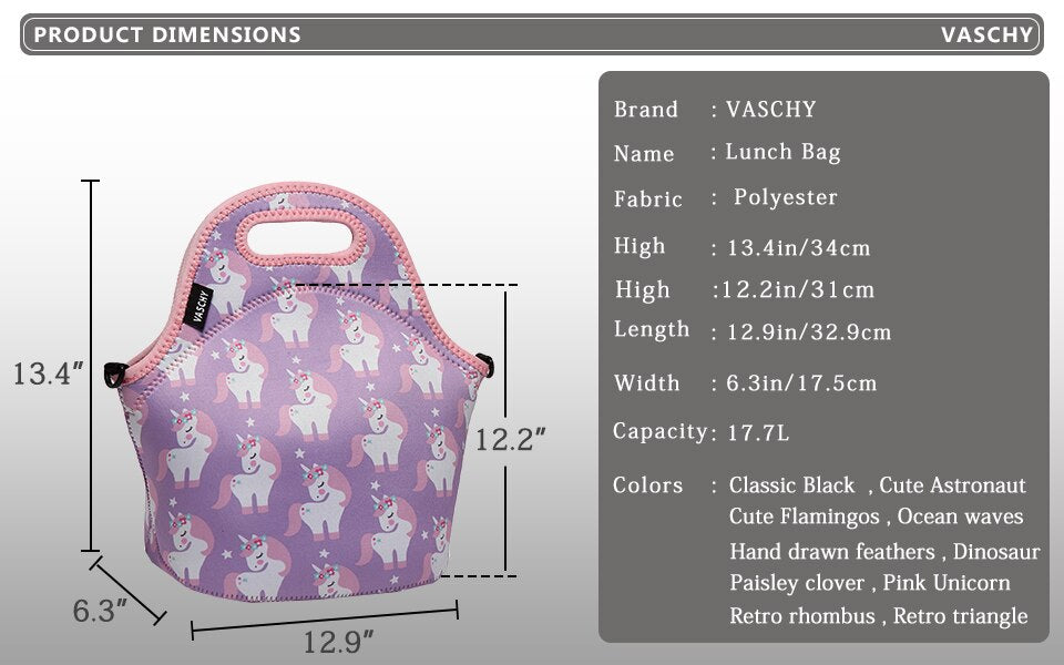 VASCHY Insulated Water Resistant Lunch Bag.