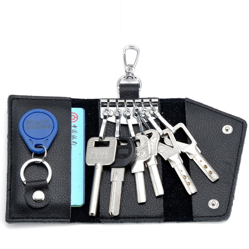 Genuine Leather Wallet and Multi Keychain Organizer For Men & Women.