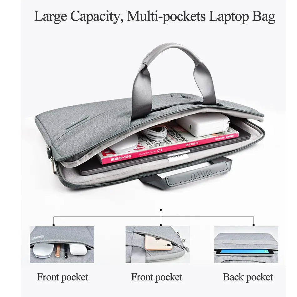 WiWU Waterproof Laptop Bag 15.3,16, 15.6, 14.2,Or 13.3  For MacBook Air Or Notebook Bag