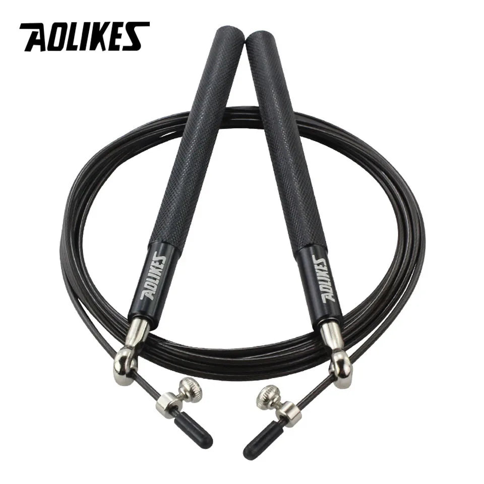 AOLIKES 1PCS Cross fit Wire And PVC Speed Jump Rope With Carrying Bag