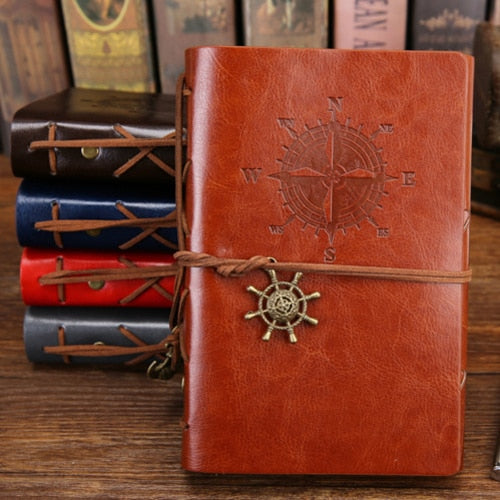 Retro Pirate Anchors Leather Notebook/Journal with Replaceable Stationery