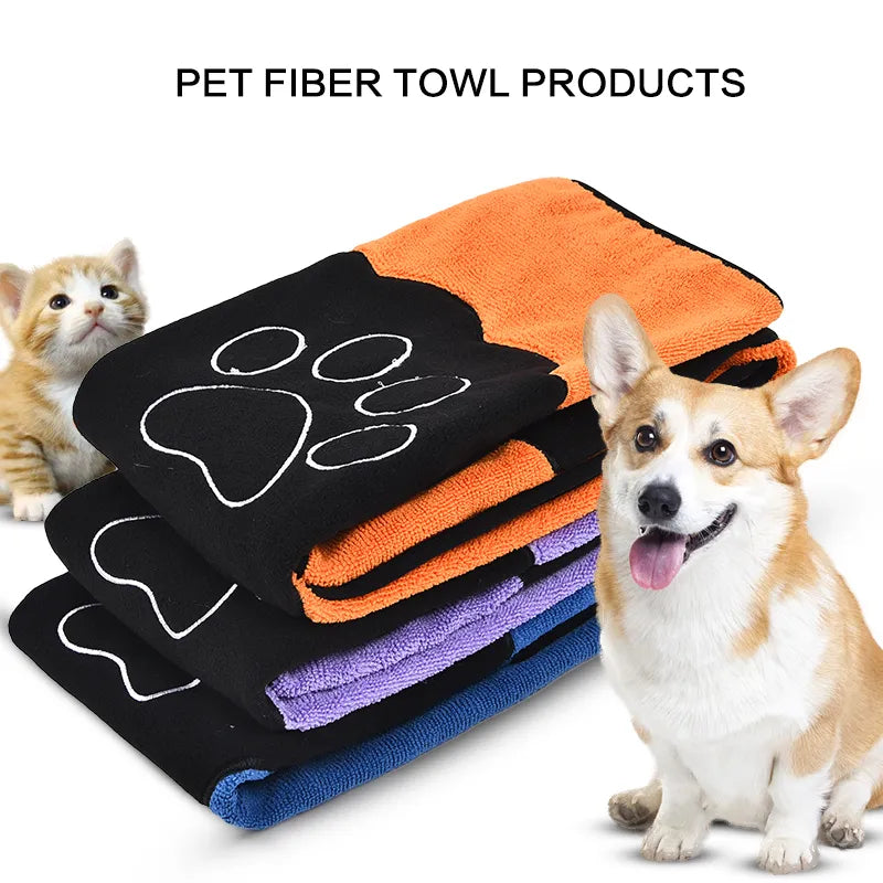 Pet Ultra-absorbent Bath Towel Made By Microfiber. Light Purple Only.