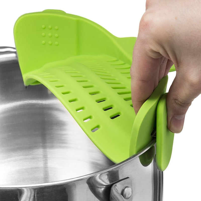 Silicone Clip-on Pan Pot Strainer.
