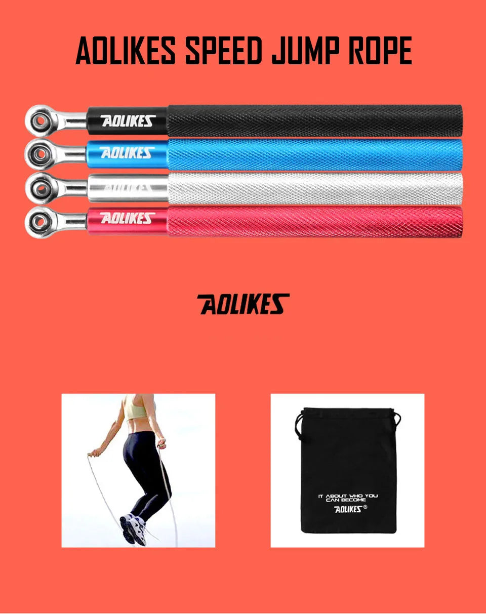 AOLIKES 1PCS Cross fit Wire And PVC Speed Jump Rope With Carrying Bag