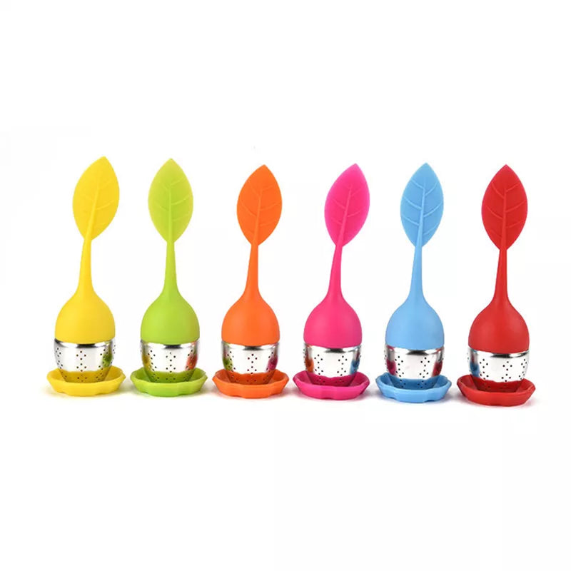 1Pcs  Silicone Leaf Tea Infuser And Tray.