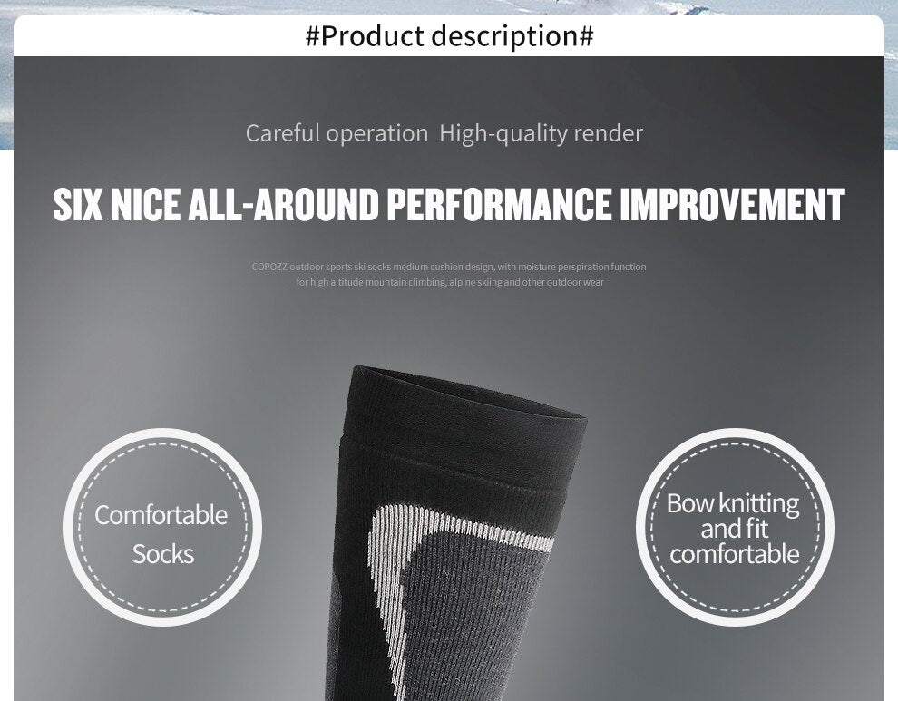 COPOZZ Thick Cotton, Moisture Absorption, High Elastic Sports Socks.