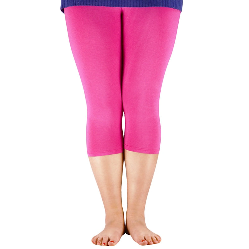 Women's High Stretch Capri Style Casual Bamboo Fiber Leggings. Come in Plus Sizes.