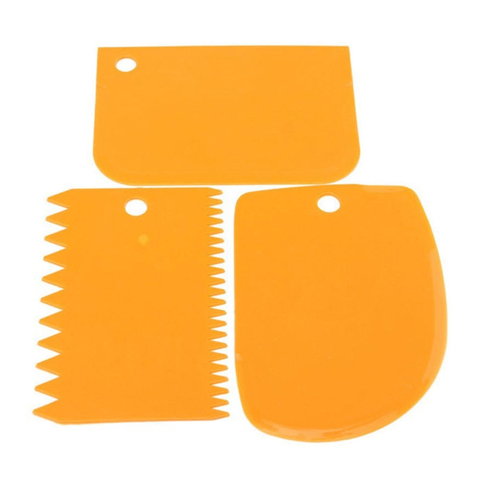 3pcs/Set Plastic Baking Spatulas For Cakes and Pastries.
