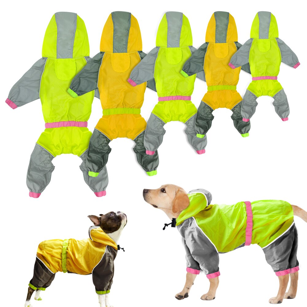 Dog S-2XL Reflective Raincoat.
