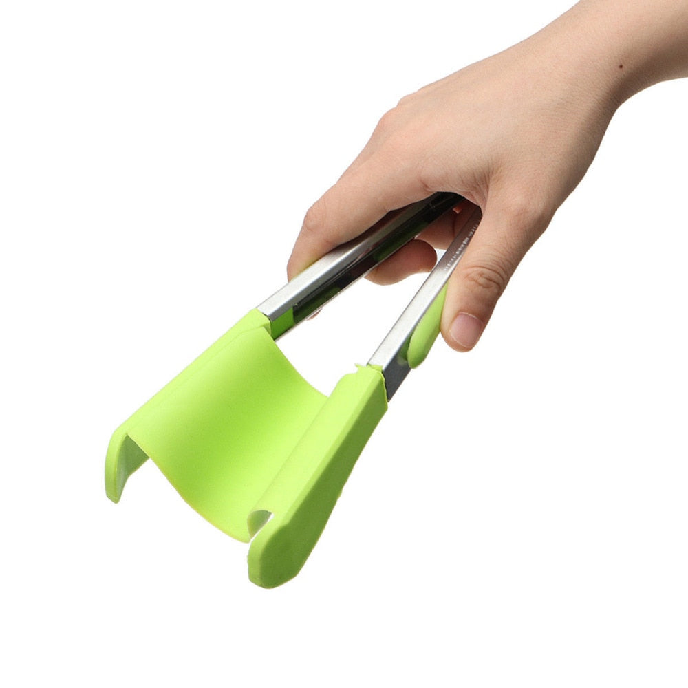 2 in 1 Silicone Non-stick Heat Resistant Tongs/Spatula.
