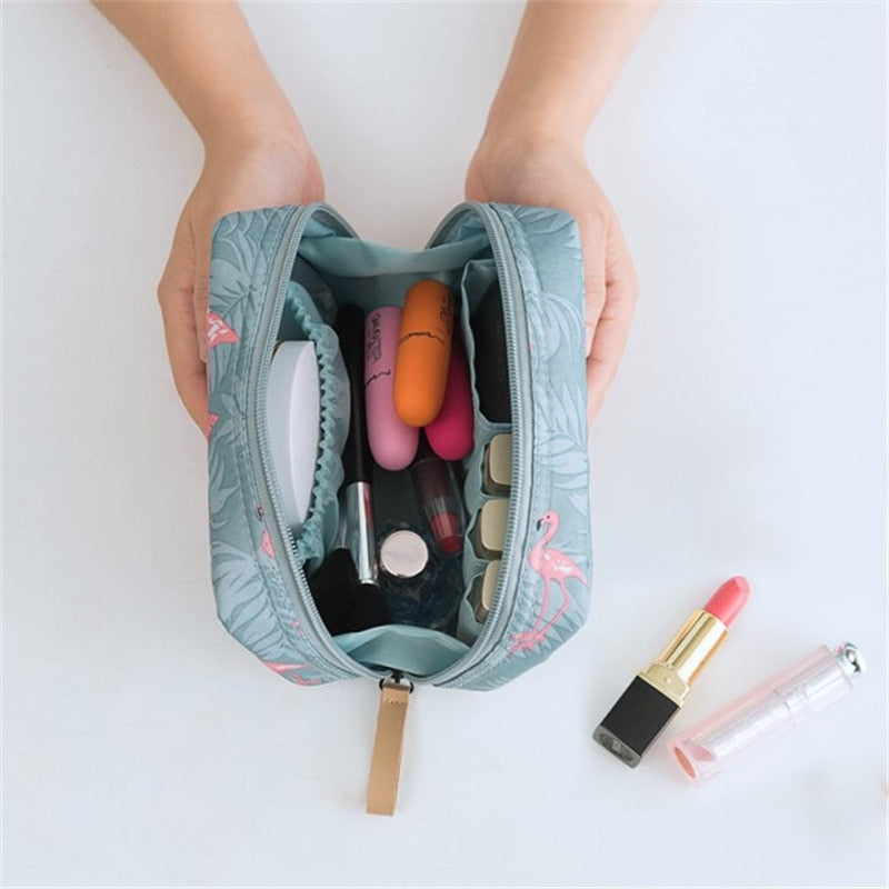 Mini Cosmetic Bag For Travel. Larger Organizer For Toiletries.