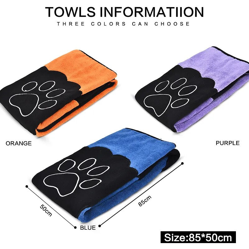 Pet Ultra-absorbent Bath Towel Made By Microfiber. Light Purple Only.