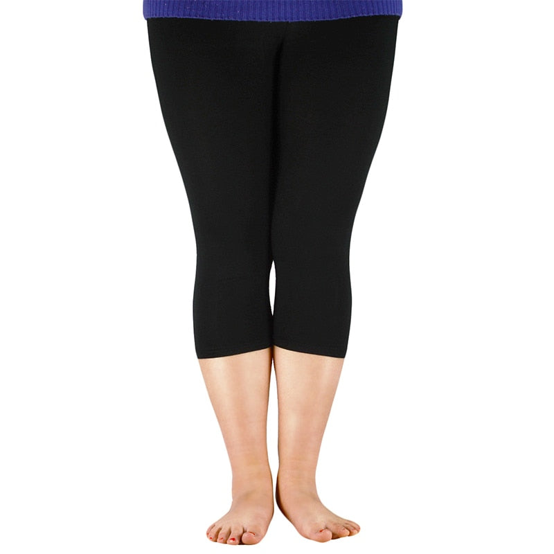 Women's High Stretch Capri Style Casual Bamboo Fiber Leggings. Come in Plus Sizes.