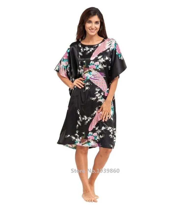 Women's Silk Short Sleeve Nightshirt.