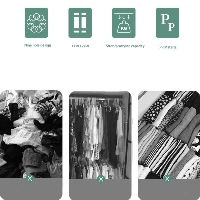 Plastic multi-port support hangers for Clothes.