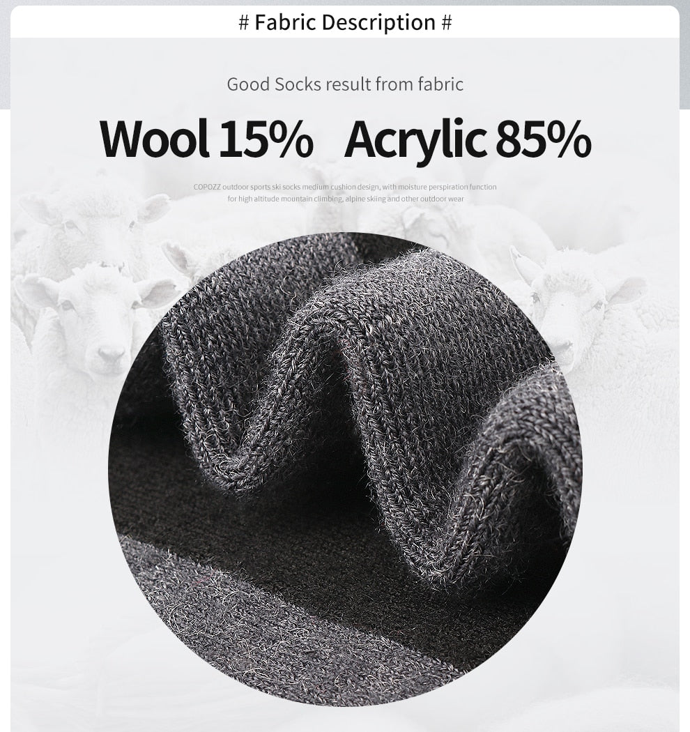 COPOZZ Thick Cotton, Moisture Absorption, High Elastic Sports Socks.