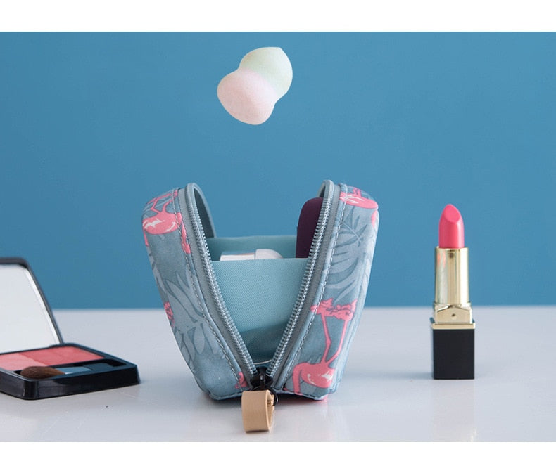 Mini Cosmetic Bag For Travel. Larger Organizer For Toiletries.