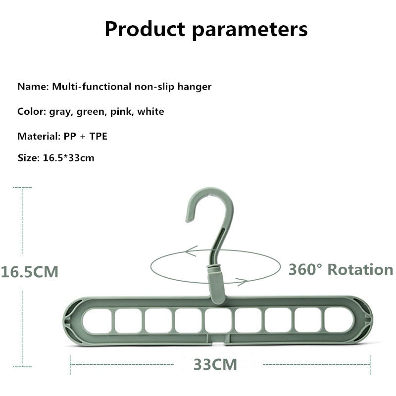 Plastic multi-port support hangers for Clothes.