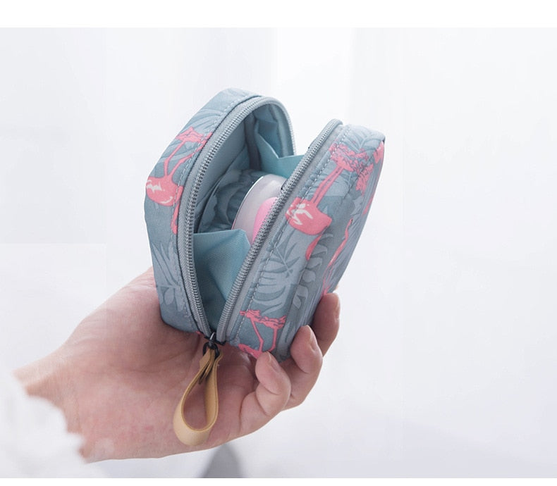 Mini Cosmetic Bag For Travel. Larger Organizer For Toiletries.