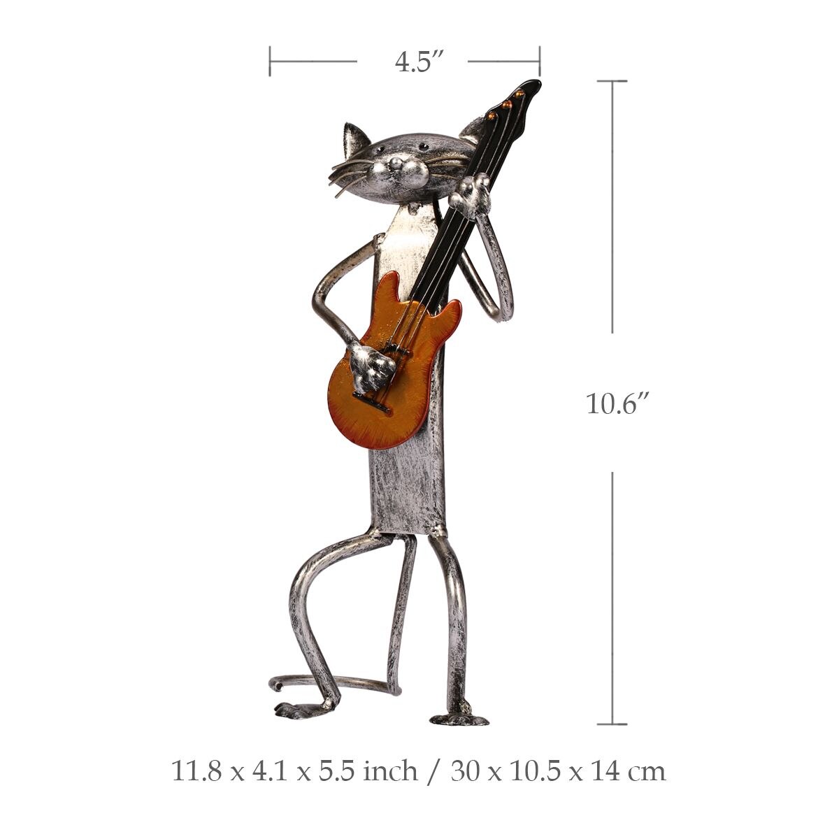 Tooarts Metal Cat Figurines Playing instruments and Singing.