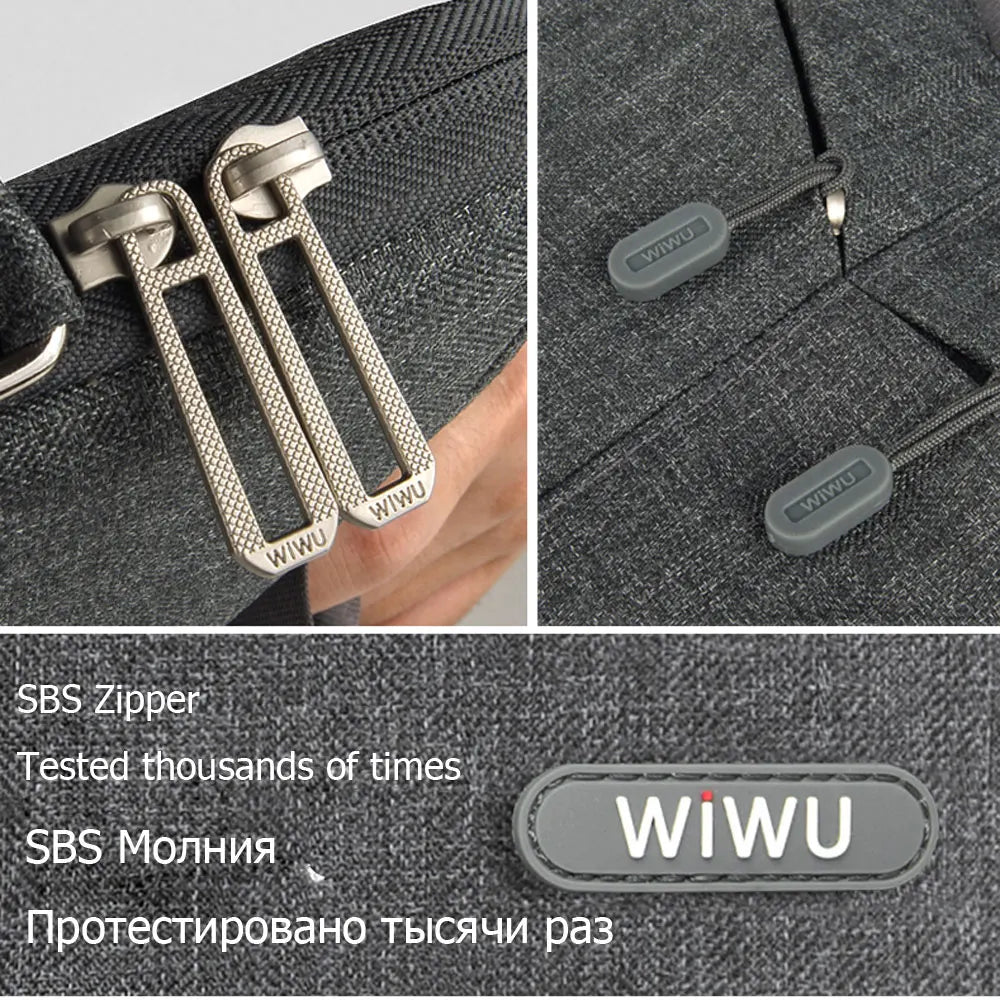 WiWU Waterproof Laptop Bag 15.3,16, 15.6, 14.2,Or 13.3  For MacBook Air Or Notebook Bag