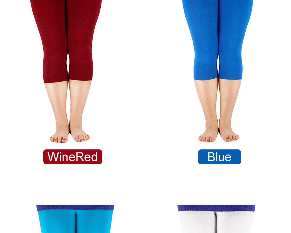 Women's High Stretch Capri Style Casual Bamboo Fiber Leggings. Come in Plus Sizes.