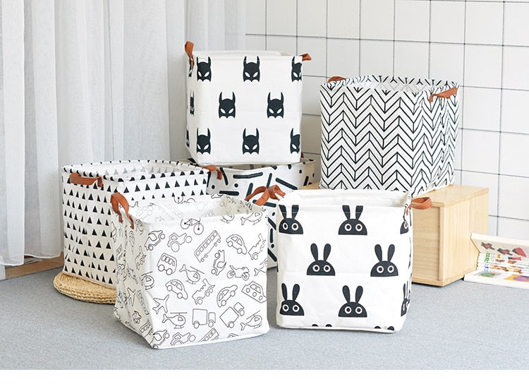 Cube Shaped Folding, Waterproof Storage Basket With Handles.