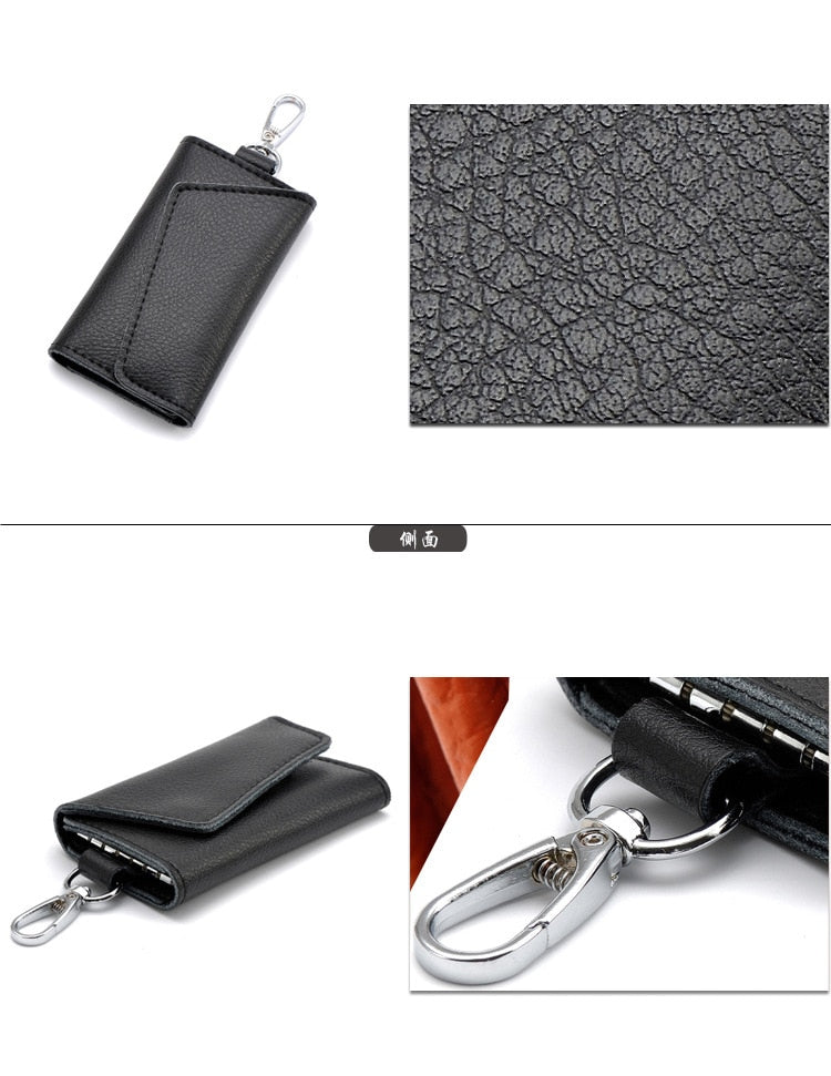 Genuine Leather Wallet and Multi Keychain Organizer For Men & Women.