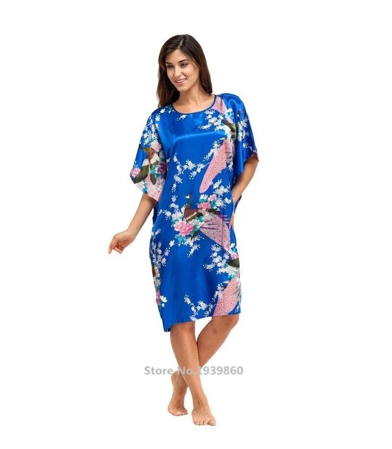 Women's Silk Short Sleeve Nightshirt.