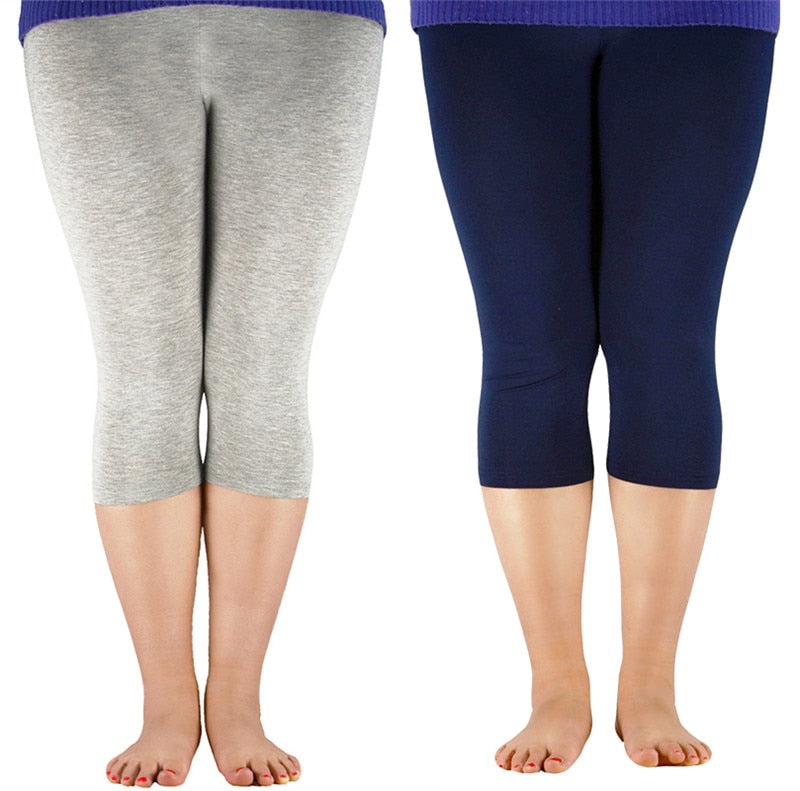 Women's High Stretch Capri Style Casual Bamboo Fiber Leggings. Come in Plus Sizes.