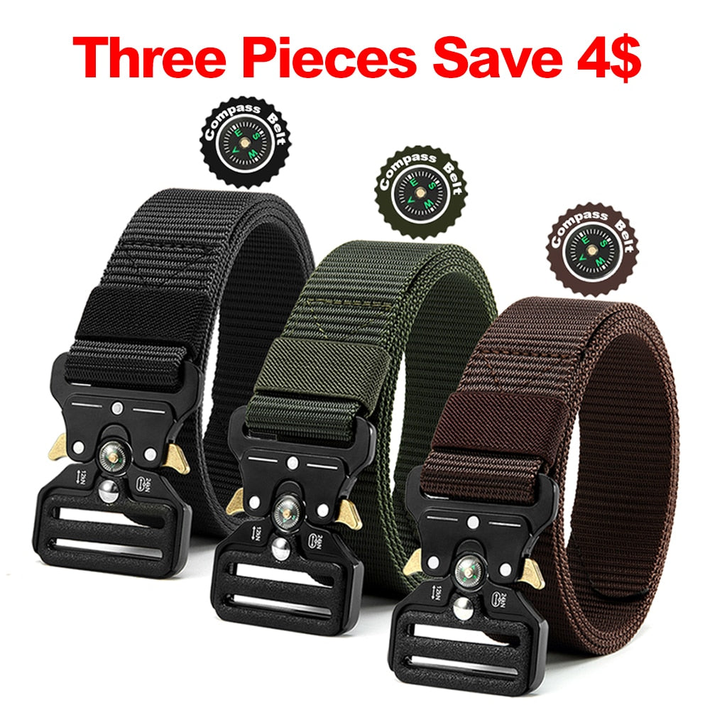 Multi Function Canvas Compass Tactical Belt.