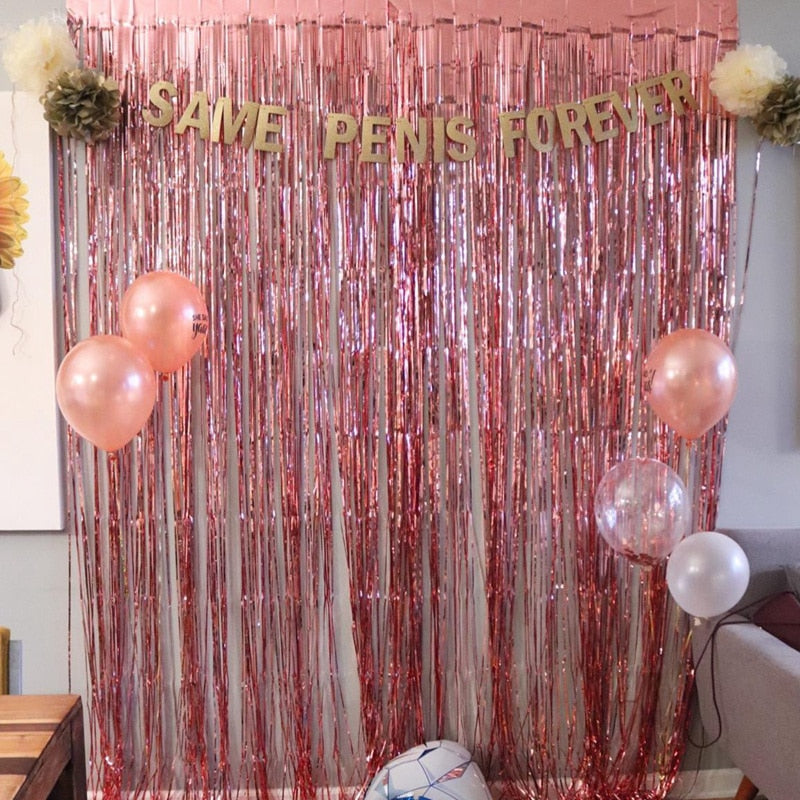 2Pack Party Metallic Foil Backdrop Curtain Decoration.  Great For Weddings, Birthdays or Showers.