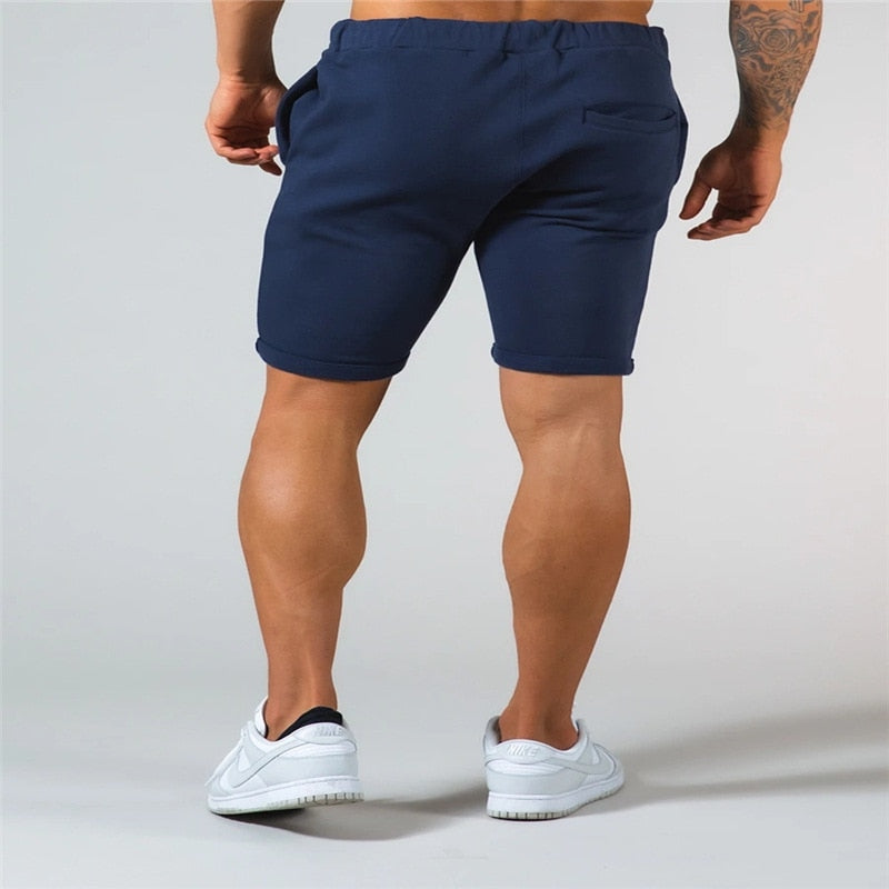 Men's cotton casual, gym shorts.