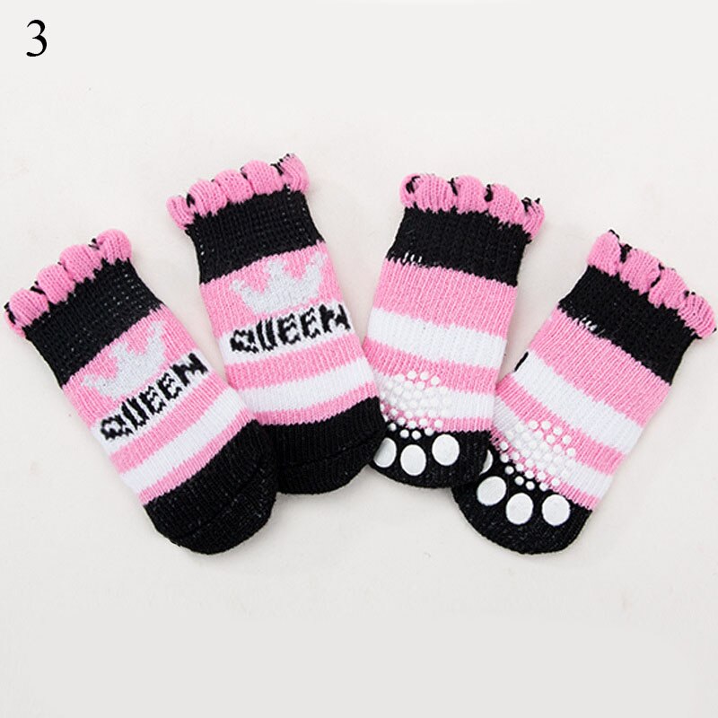4pcs Anti Slip knitted Socks For Small to Medium Dogs.