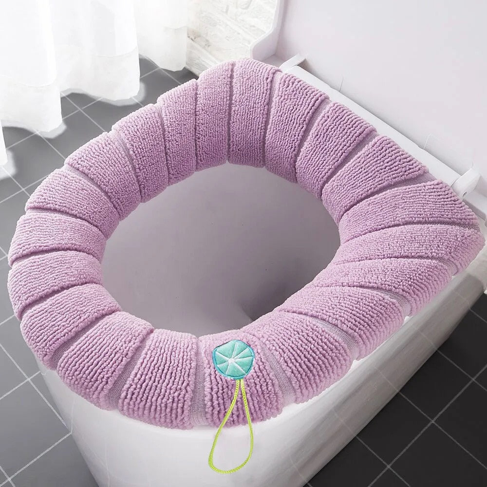 Universal Soft Warm Toilet Seat Cushion.  Easily removed and washable.