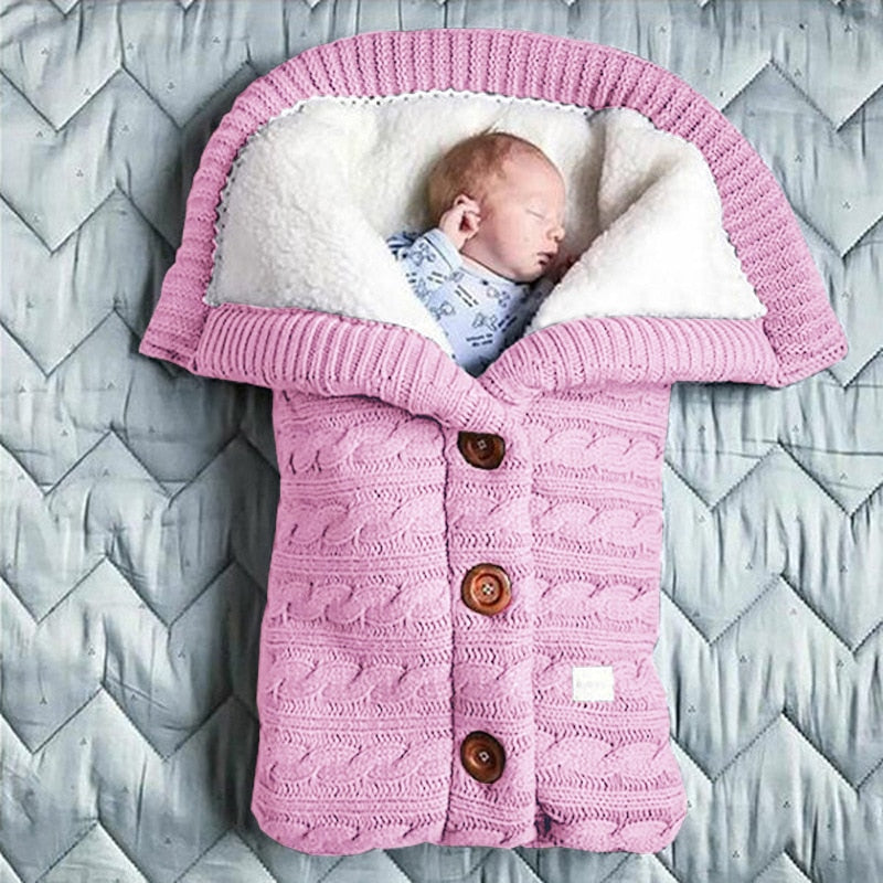 Baby Wool  Button Up Sleeping Bag, Cozy for Autumn Weather in strollers.