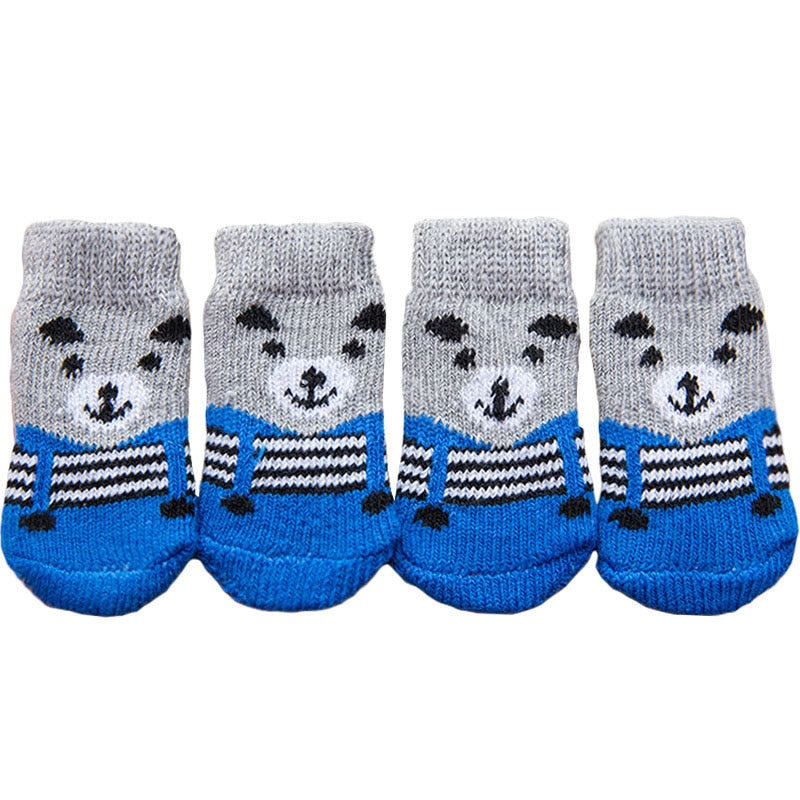 4pcs Anti Slip knitted Socks For Small to Medium Dogs.
