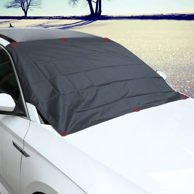 Silver Magnetic front windshield cover. Keeps snow/ice off of your windshield.