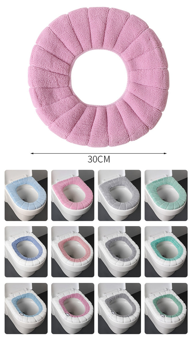 Universal Soft Warm Toilet Seat Cushion.  Easily removed and washable.