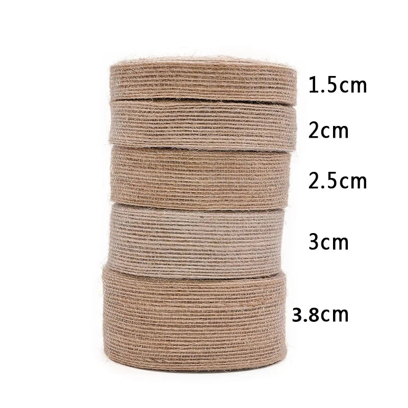 10M Roll 15mm-38mm Natural  Jute/ Burlap Ribbon