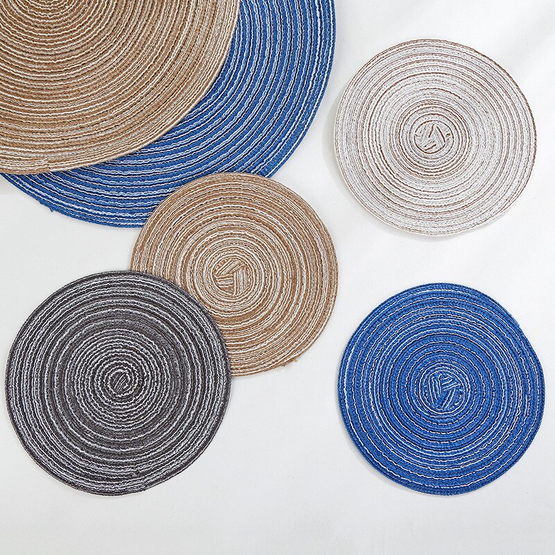 2/4/6pcs Woven round Placemat Or Coffee Cup or Bowl Coaster.