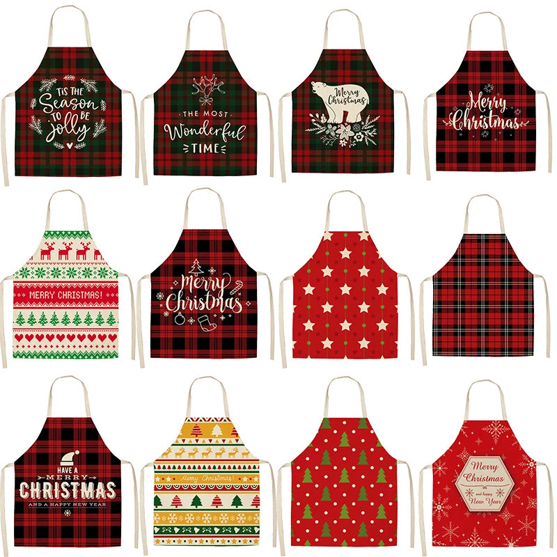 Christmas Linen Aprons