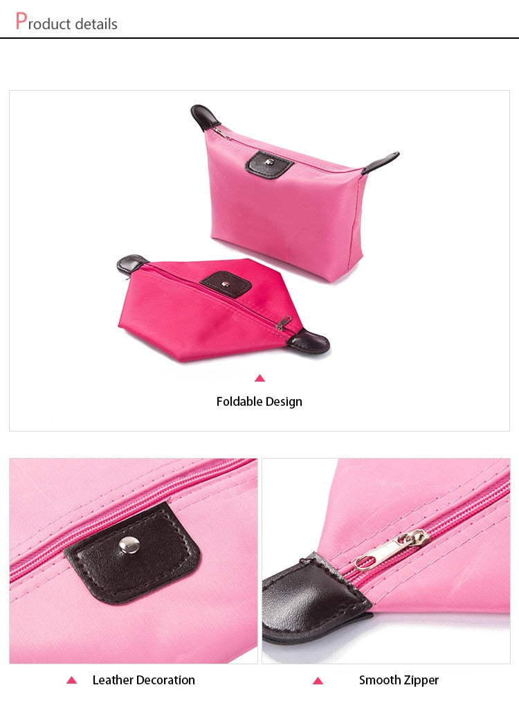 Women's Waterproof Nylon Foldable Toiletry Travel Bag.