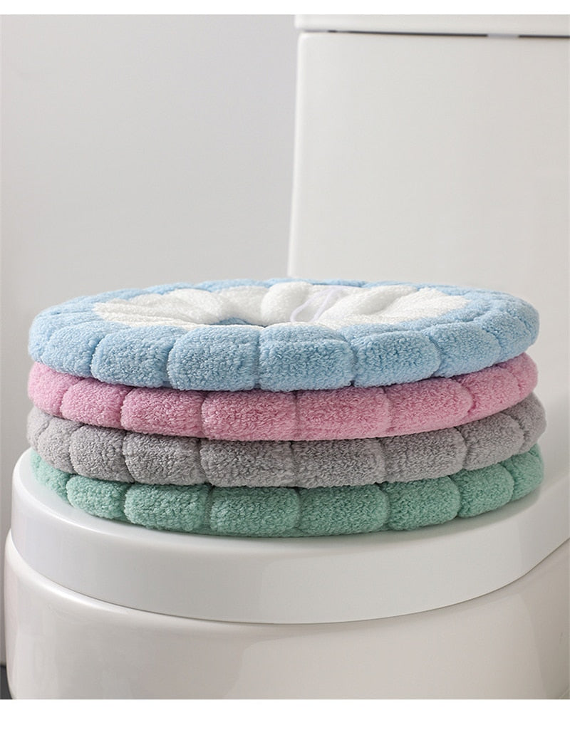 Universal Soft Warm Toilet Seat Cushion.  Easily removed and washable.